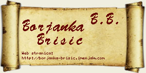 Borjanka Brisić vizit kartica
